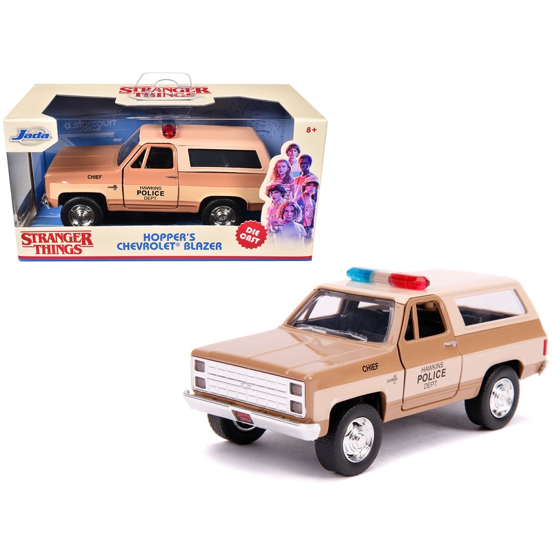 Hopper’s Chevrolet Blazer “Hawkins Police Dept.” “Stranger Things” (2016) TV Series “Hollywood Rides” 1/32 Diecast Model Car by Jada