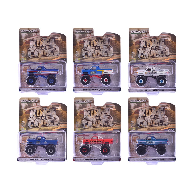 “Kings of Crunch” Series 16 Set of 6 Monster Trucks 1/64 Diecast Model Cars by Greenlight
