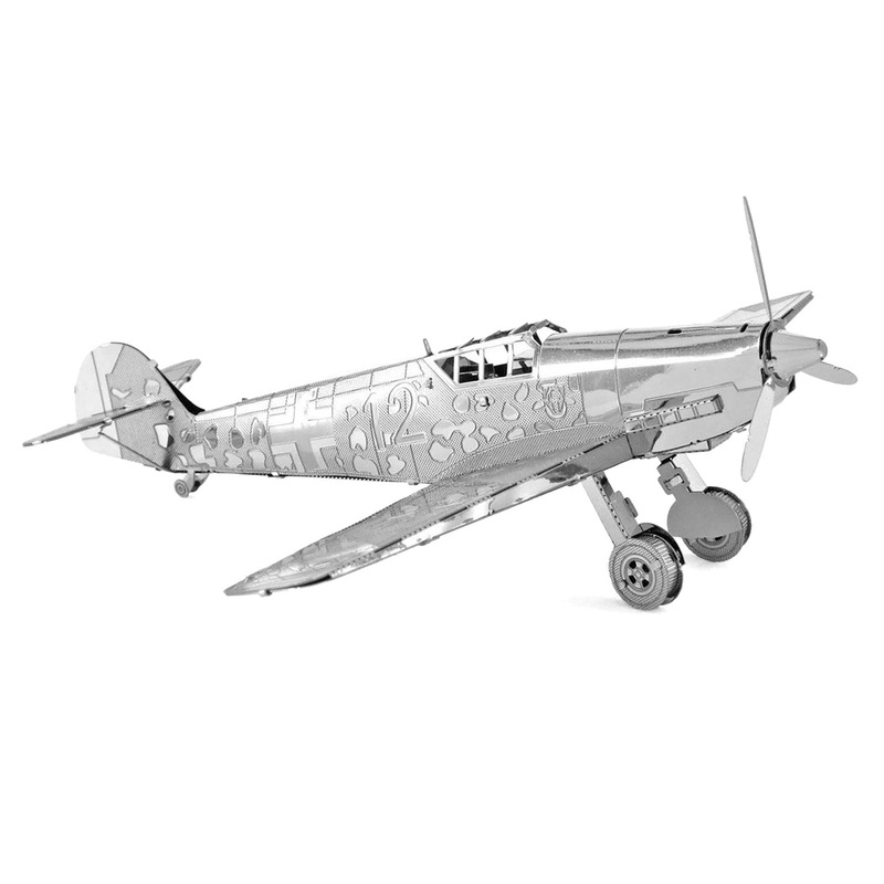 Model Kit Messerschmitt BF-109 Fighter Aircraft “German Luftwaffe” (Moderate Difficulty) Steel Model by Metal Earth