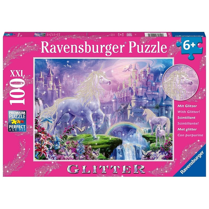 Ravensburger – Unicorn Kingdom (100pcs) XXL Glitter Puzzle