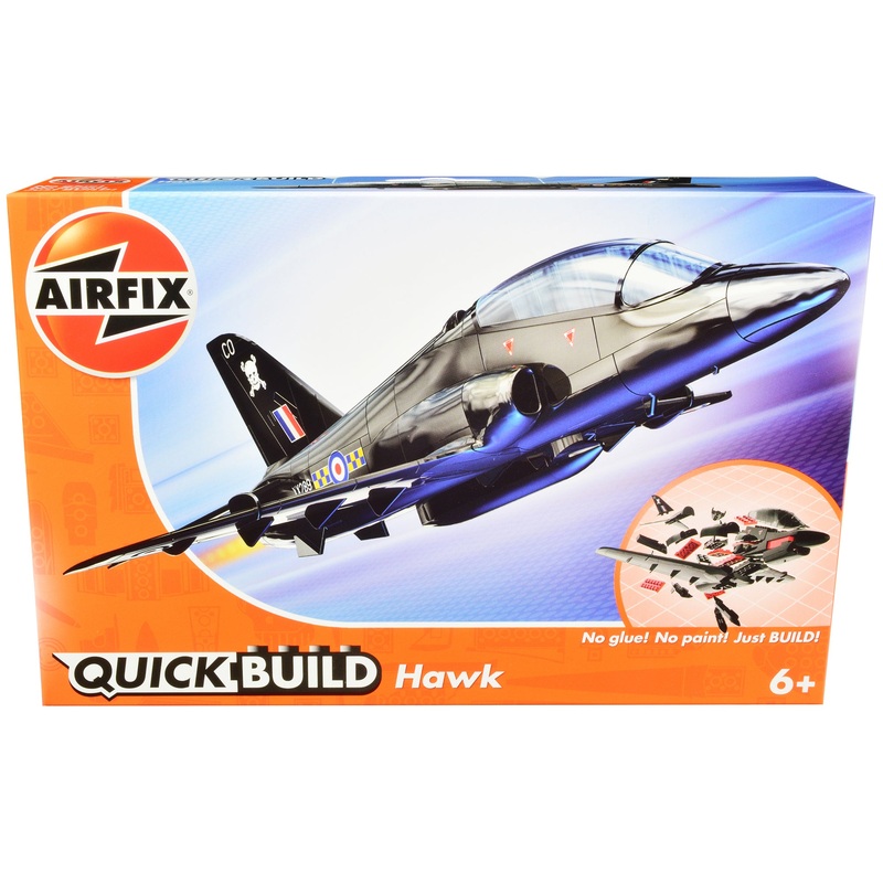 Skill 1 Model Kit BAE Hawk Painted Plastic Model Airplane Kit by Airfix Quickbuild