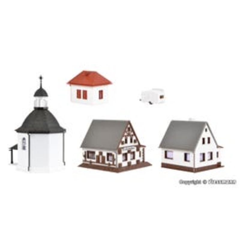 Vollmer 47613  N Christmas village with LED lighting, functional kit