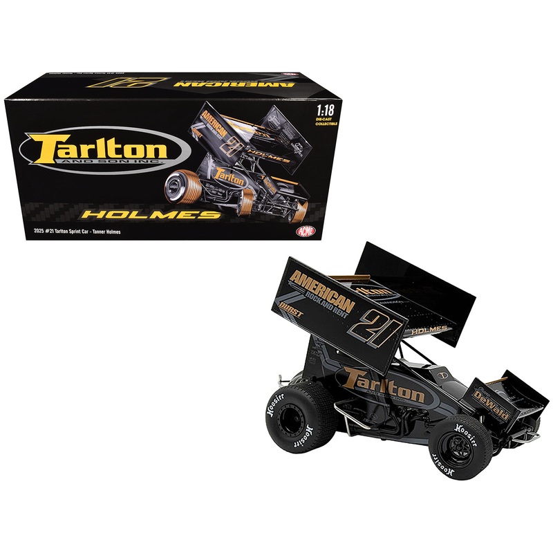 Winged Sprint Car #21 Tanner Holmes “Tarlton – American Rock and Rent” (2025) 1/18 Diecast Model Car by ACME
