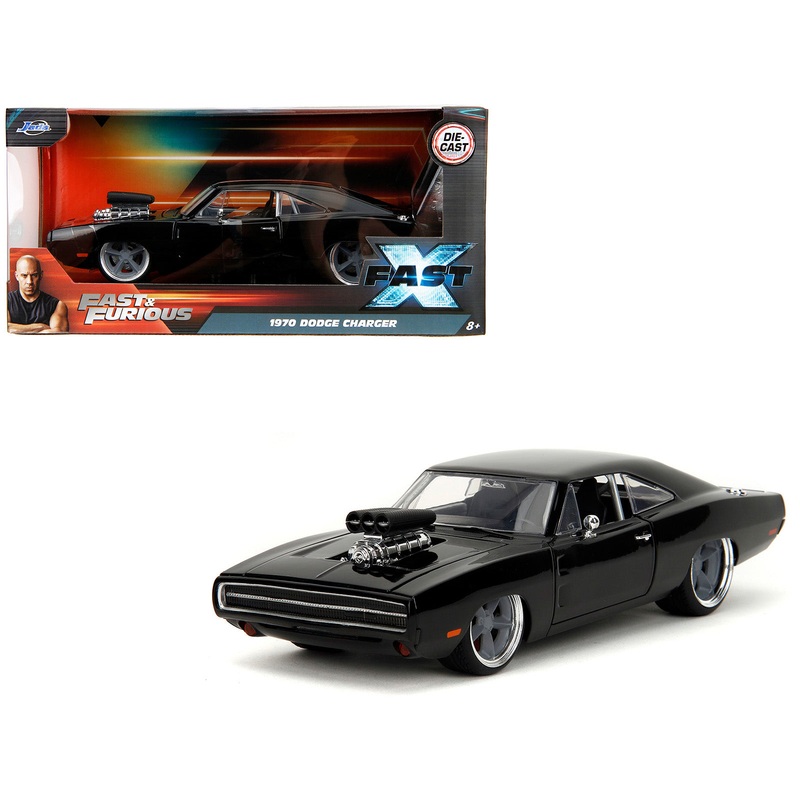 1970 Dodge Charger R/T Black “Fast X” (2023) Movie “Fast & Furious” Series 1/24 Diecast Model Car by Jada