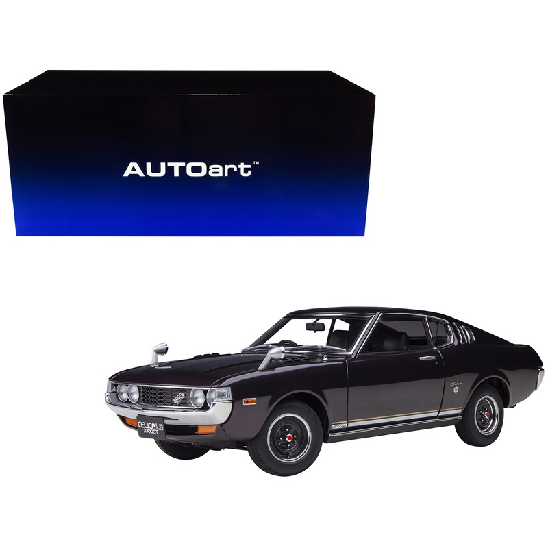 1973 Toyota Celica Liftback 2000GT (RA25) RHD (Right Hand Drive) Dark Purple Metallic 1/18 Model Car by Autoart