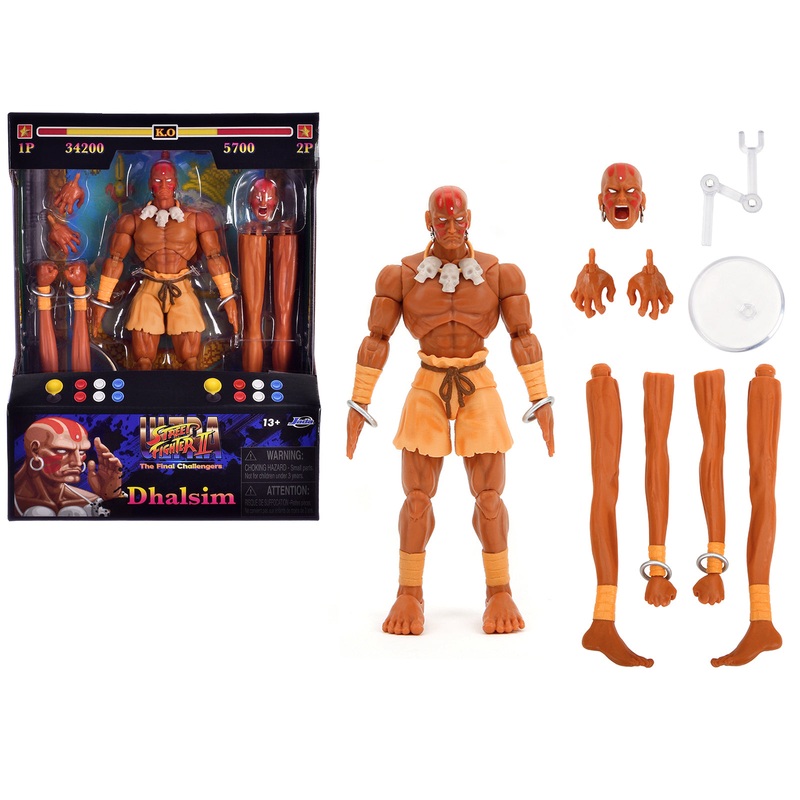 Dhalsim 6″ Moveable Figure with Alternate Head and Limbs “Ultra Street Fighter II: The Final Challengers” (2017) Video Game Model by Jada
