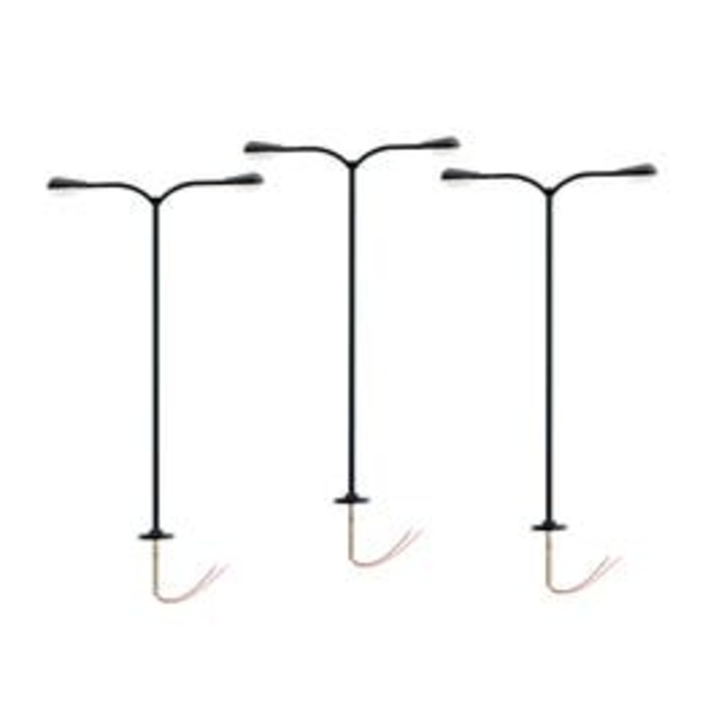 Lionel 2456060 HO LIGHTING ACCESSORIES Double Arm Parking Lights – Black 3-Pack