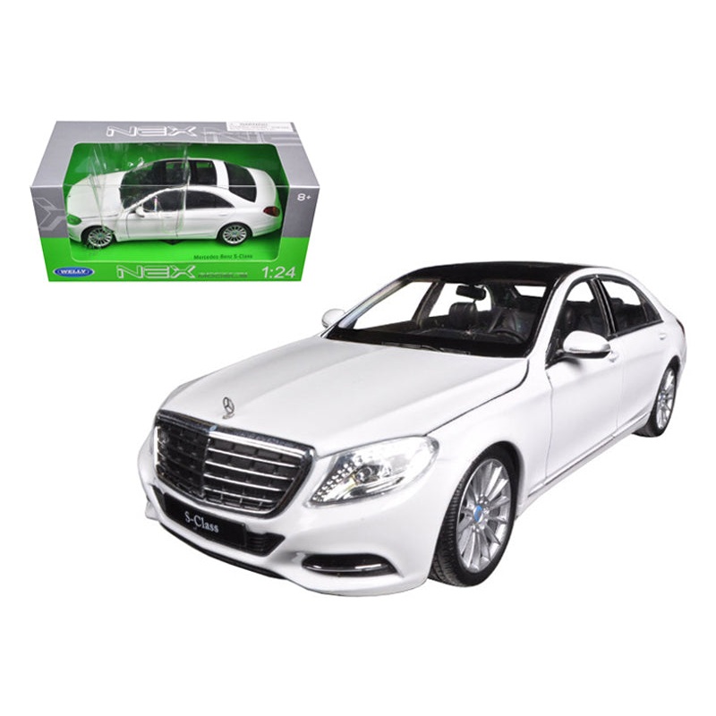 Mercedes Benz S Class with Sunroof White “NEX Models” 1/24 Diecast Model Car by Welly