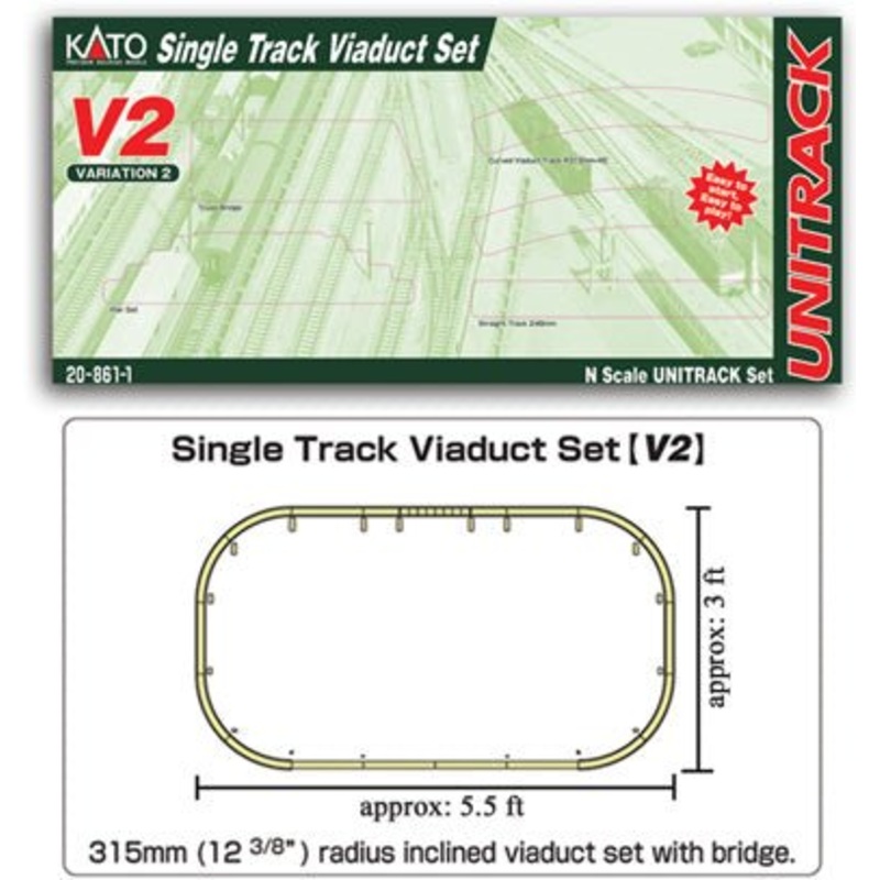 Kato 20-861 N V2 Single Track Viaduct Set