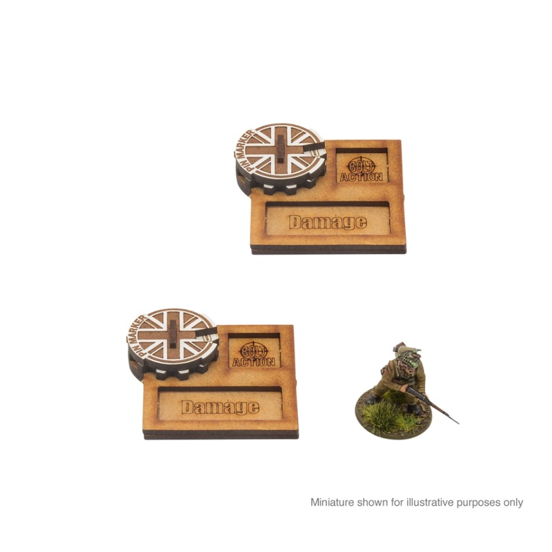 Warlord – Bolt Action  Vehicle Pin Markers – Great Britain (MDF)