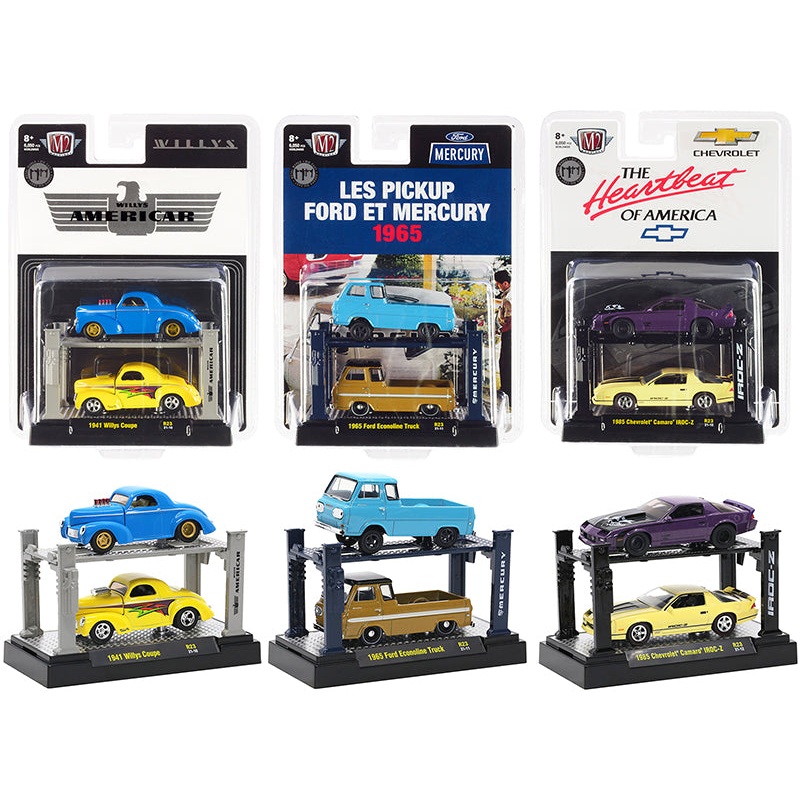 “Auto Lifts” Set of 6 pieces Series 23 Limited Edition to 6050 pieces Worldwide 1/64 Diecast Model Cars by M2 Machines