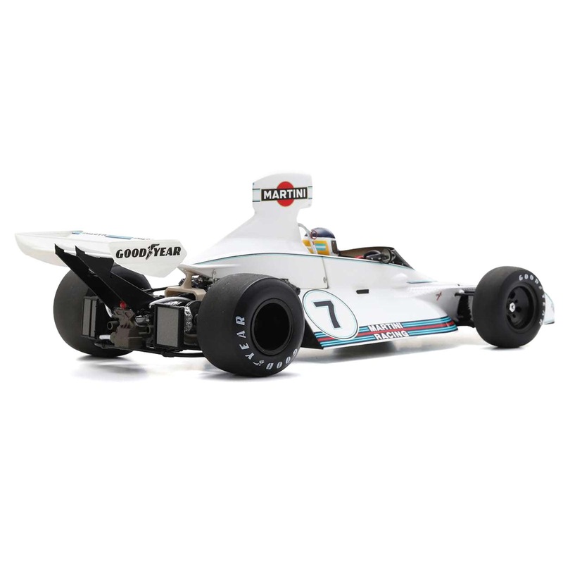 Brabham BT44B #7 Carlos Reutemann “Martini Racing” Winner Formula One F1 “German GP” (1975) with Acrylic Display Case with Acrylic Display Case 1/18 Model Car by Spark