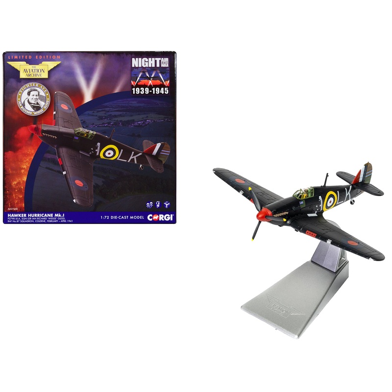 Hawker Hurricane Mk.I Fighter Aircraft “Sqn Ldr. Ian Richard ‘Widge’ Gleed No.87 Sqn Colerne” (1941) British Royal Air Force “The Aviation Archive” Series 1/72 Diecast Model by Corgi