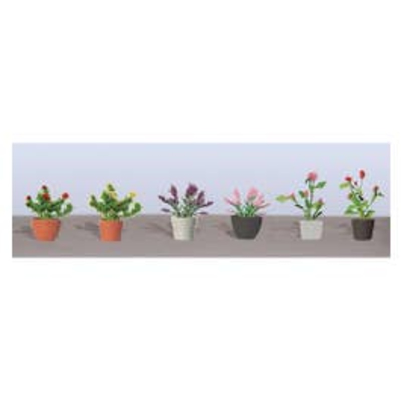 JTT 95566 Flower Plants Potted Assortment #1, 1″ High (6/pk)