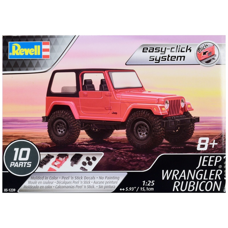 Level 2 Easy-Click Model Kit Jeep Wrangler Rubicon 1/25 Scale Model by Revell