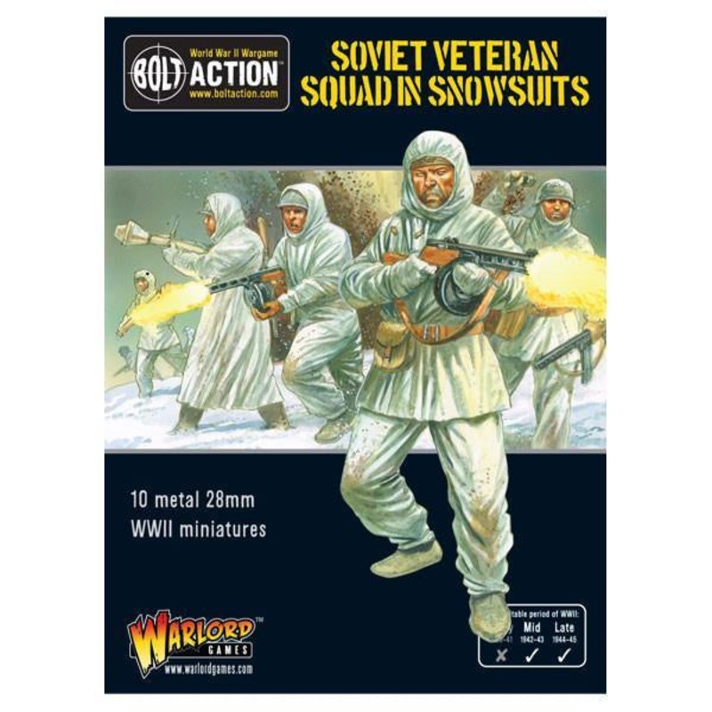 Warlord – Bolt Action: Soviet Veteran Squad in Snowsuits (Metal)