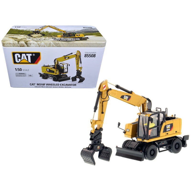 CAT Caterpillar M318F Wheeled Excavator with Operator “High Line Series” 1/50 Diecast Model by Diecast Masters