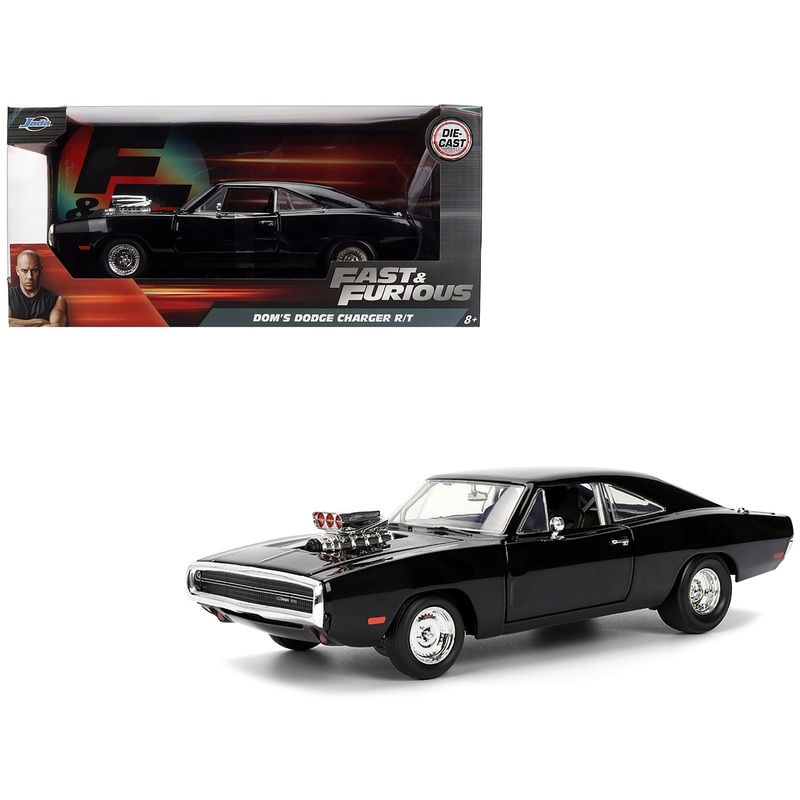 Dom’s 1970 Dodge Charger R/T Black “F9” (2021) Movie “Fast & Furious” Series 1/24 Diecast Model Car by Jada
