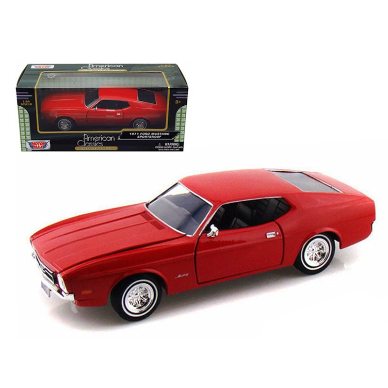 1971 Ford Mustang Sportsroof Red 1/24 Diecast Model Car by Motormax