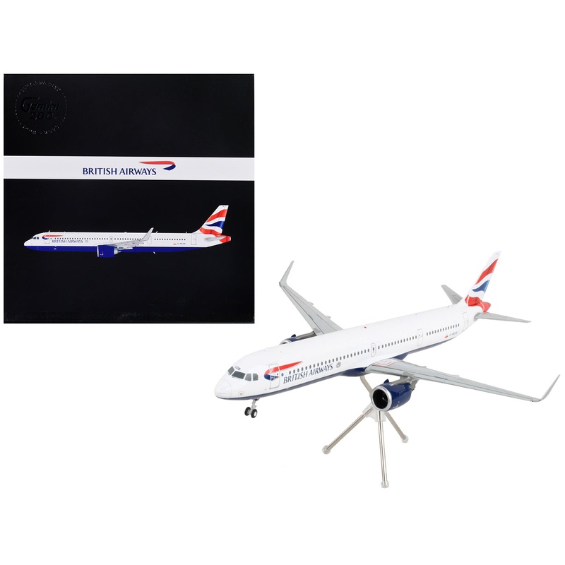 Airbus A321neo Commercial Aircraft “British Airways” White with Tail Stripes “Gemini 200” Series 1/200 Diecast Model Airplane by GeminiJets