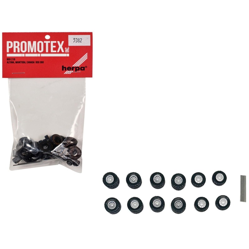 All-Terrain Wheel Sets (2 Front and 4 Rear) 1/87 (HO) Plastic Model by Promotex