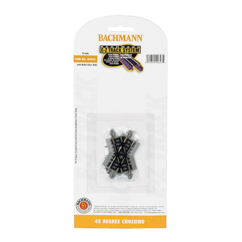 Bachmann 44843 N Scale 45 Degree Crossing Tracks