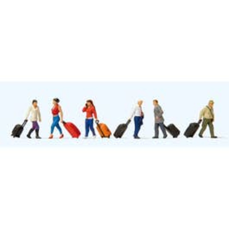 Preiser 10640  HO Walking Travelers with Suitcases