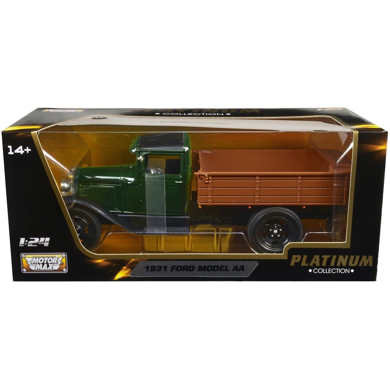 1931 Ford Model AA Pickup Truck Dark Green and Black “Platinum Collection” Series 1/24 Diecast Model Car by Motormax
