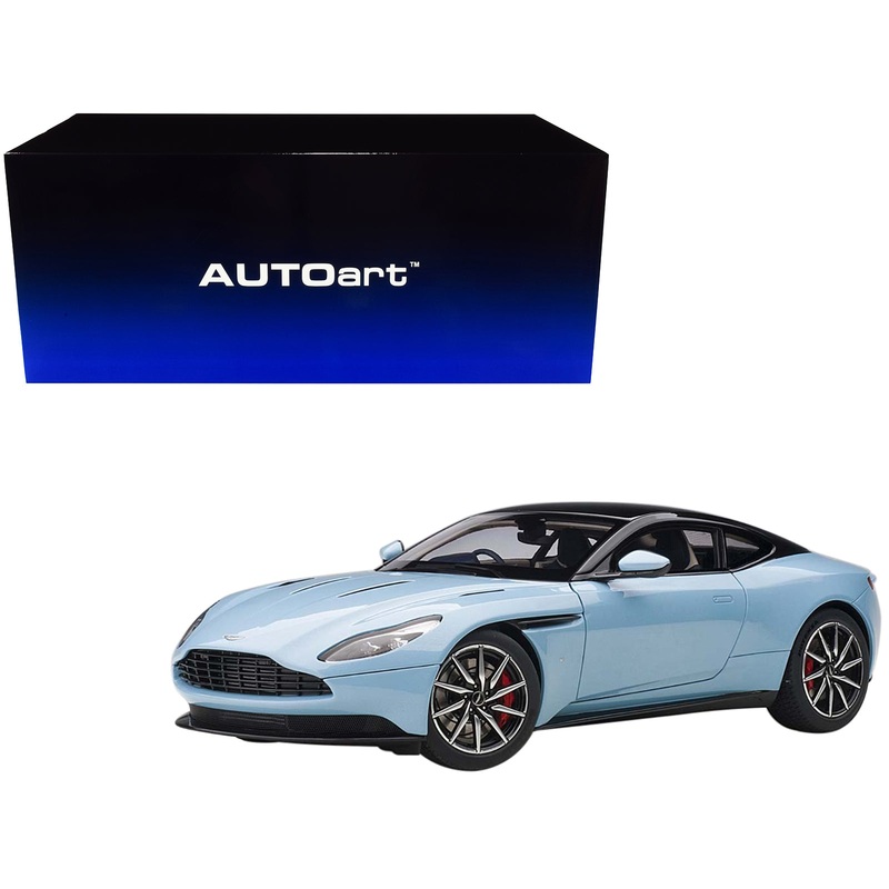 Aston Martin DB11 Q Frosted Glas Blue with Black Top 1/18 Model Car by Autoart