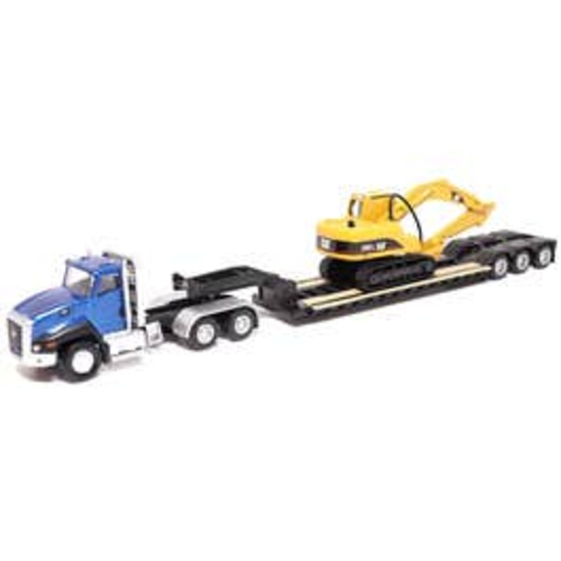 Diecast Masters 84415 HO Caterpillar CT660 Day Cab with Lowboy Trailer & 315C L Hydraulic Excavator