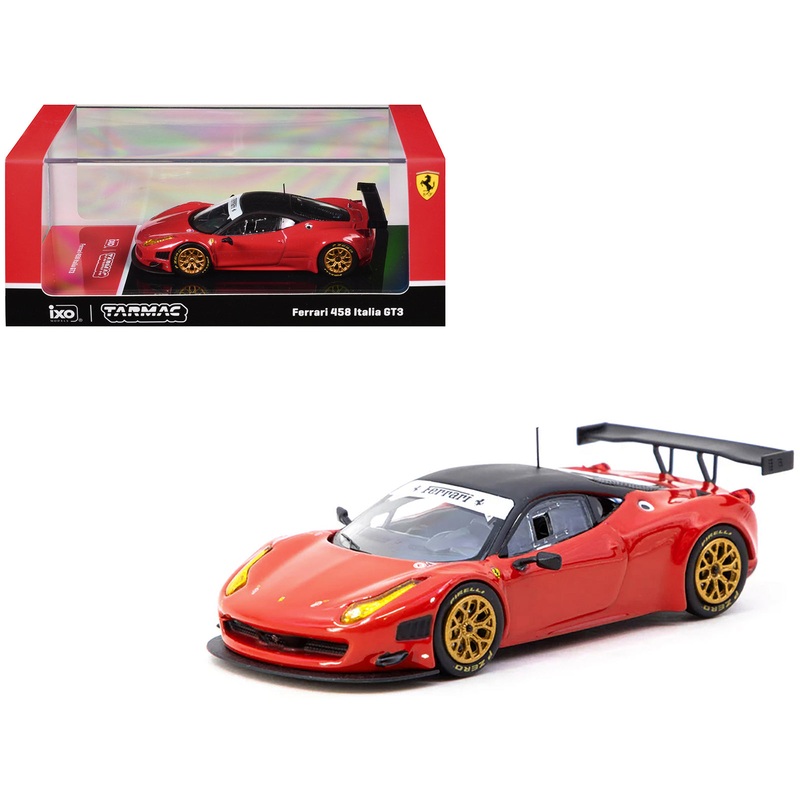Ferrari 458 Italia GT3 Red with Black Top “Road64” Series 1/64 Diecast Model Car by Tarmac Works
