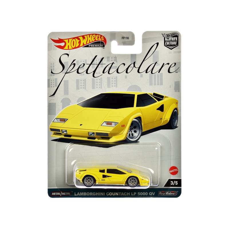 Lamborghini Countach LP 5000 QV Yellow “Spettacolare” Series Diecast Model Car by Hot Wheels