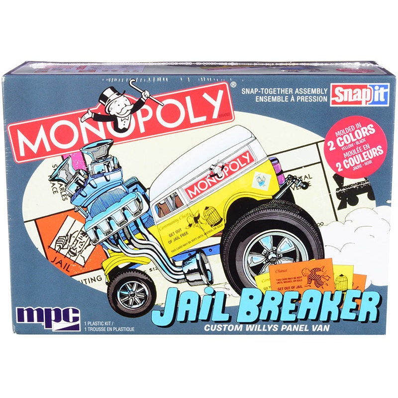 Skill 1 Snap Model Kit Custom Willys Panel Van Jail Breaker “Monopoly” 1/25 Scale Model by MPC