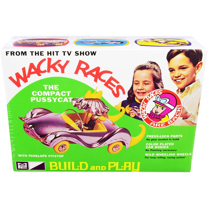 Skill 2 Snap Model Kit The Compact Pussycat with Penelope Pitstop Figurine “Wacky Races” (1968) TV Series 1/25 Scale Model by MPC