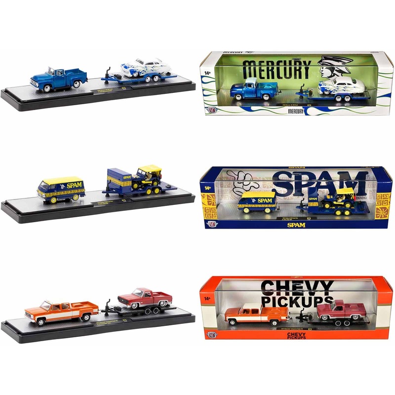 Auto Haulers Set of 3 Trucks Release 73 Limited Edition to 9000 pieces Worldwide 1/64 Diecast Model Cars by M2 Machines