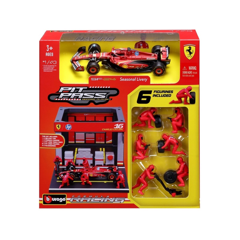 Burago – 1/43 Ferrari F1 SF-24 2024 Pit Pass #16 Leclerc