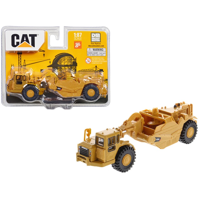 CAT Caterpillar 627G Auger Scraper Yellow 1/87 (HO) Diecast Model by Diecast Masters