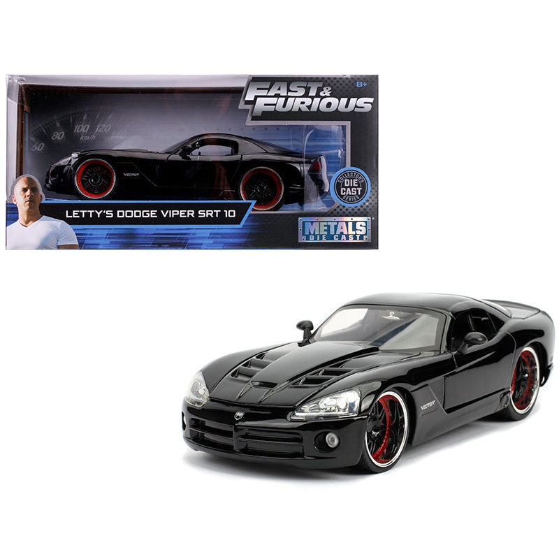 Letty’s Dodge Viper SRT 10 Black “Fast & Furious” Movie 1/24 Diecast Model Car by Jada