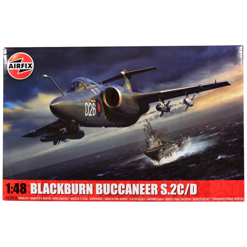 Level 4 Model Kit Blackburn Buccaneer S.2C/D Attack Aircraft with 4 Scheme Options 1/48 Plastic Model Kit by Airfix