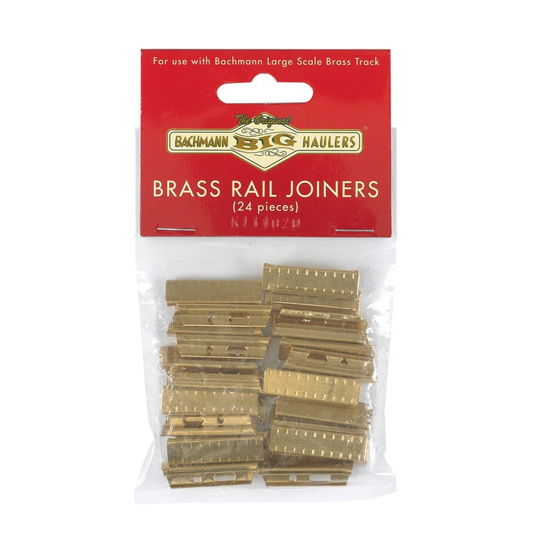 Bachmann 94657 BRASS RAIL JOINERS 24/BAG – BRASS TRACK (LARGE SCALE) NEW