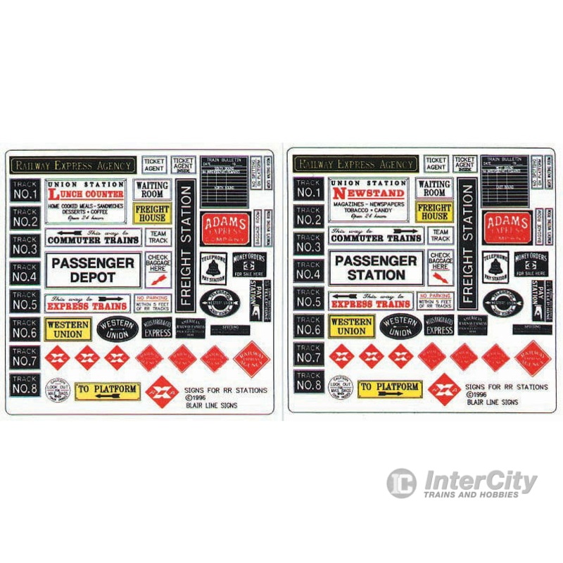 Blair Line 256 Railroad Station Depot Signs