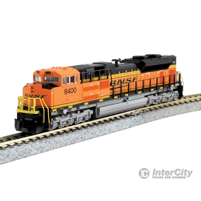 Kato 1768527 EMD SD70ACe with Nose Headlight – Standard DC — BNSF Railway #9079 (orange, black, yellow, Wedge Logo)