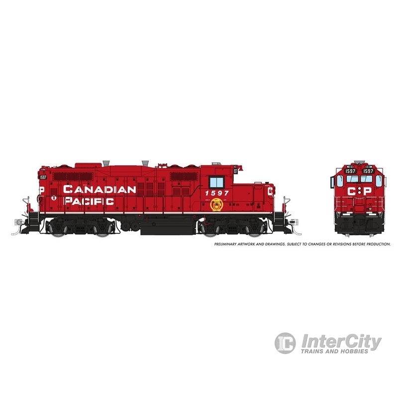 Rapido 054007 HO GP9u (DC/Silent): CP – Block w/ Beaver: #1597