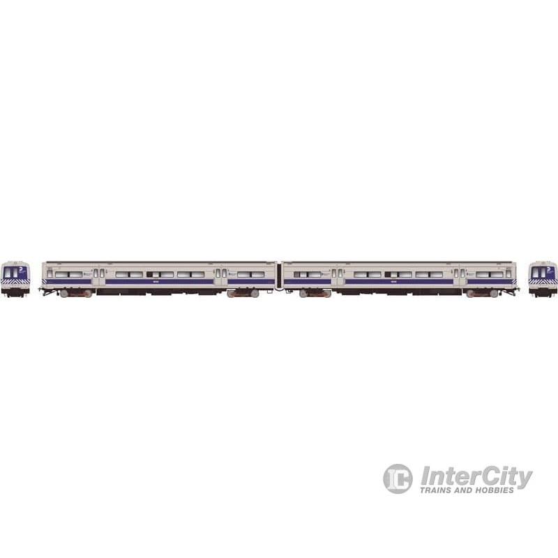 Rapido 207560 HO Budd M3A set (DC/DCC/Sound): MNCR – Striped Ends w/ Headlight: #8032 + 8033