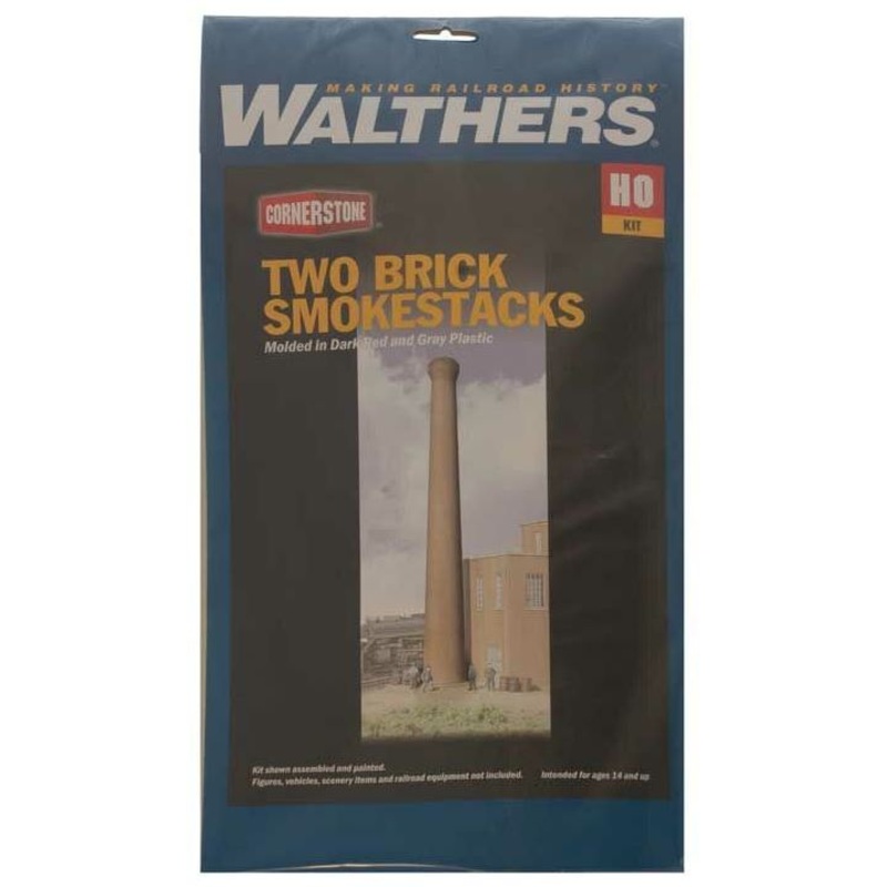 Walthers 933-3728 Two Brick Smokestacks Cornerstone HO Kit