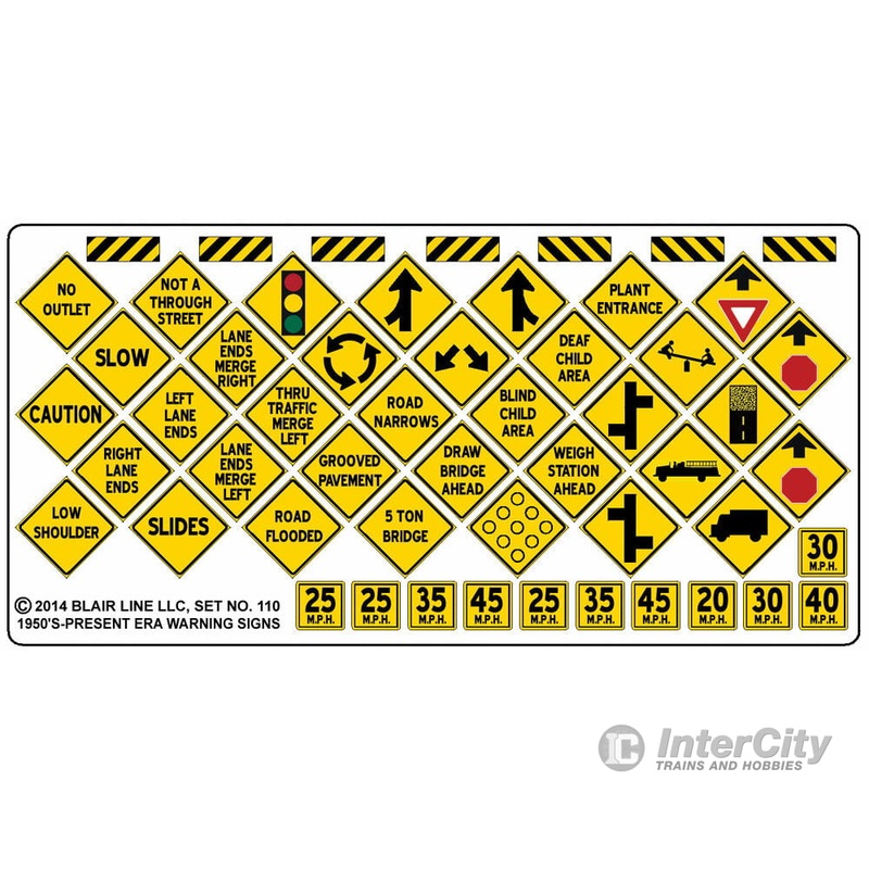 Blair Line 110 Highway Signs — Warning #4 1948-Present (black, yellow)