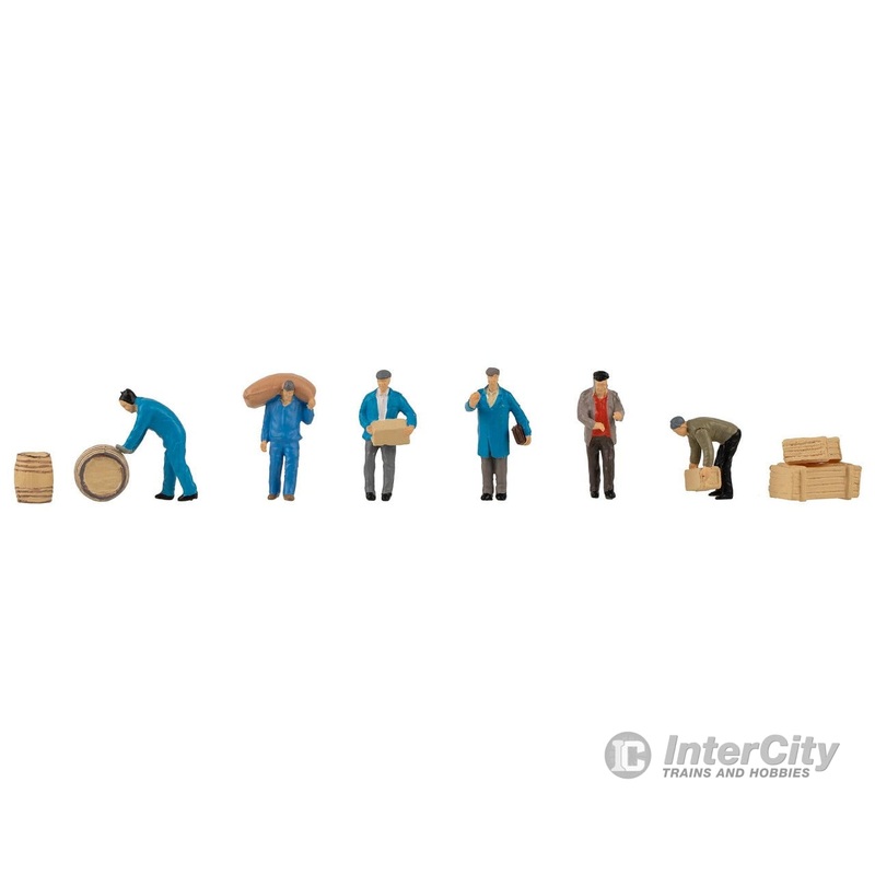 Faller 151609 HO Freight workers with parcels and barrels