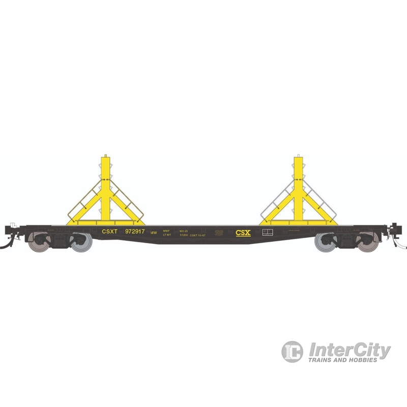 Rapido 138404 HO F30D 50′ Rail Flat Car : CSX – MOW: 6-Pack