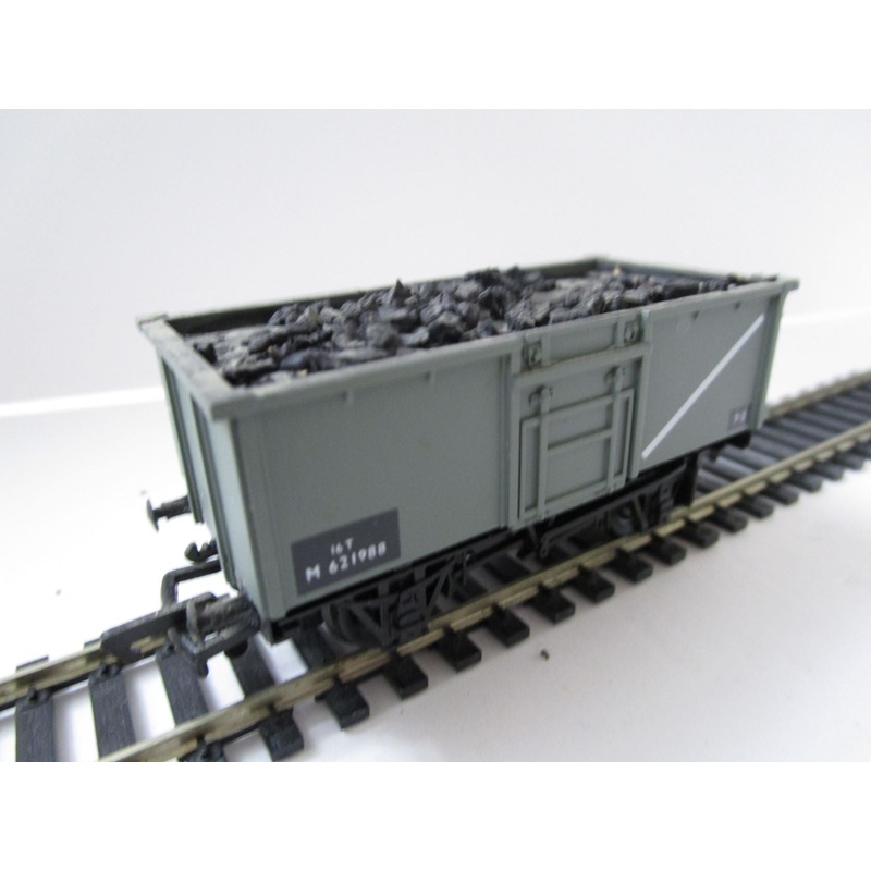 REP-13401-P001 REPLICA 16 Ton Steel Mineral Wagon GreyM621988 – with coal load – BOXED