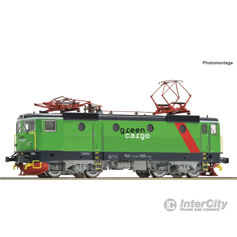 Roco 7500007 HO Electric locomotive Rc4 1305, Green Cargo , DC Analog